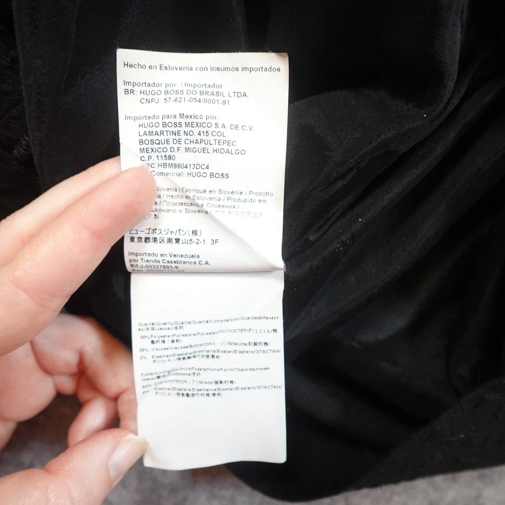 Hugo Skirt Womens 6 Black Mini Pencil‎ Office Workwear Zip Textured